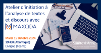 Atelier d'initiation à l'analyse de textes et discours avec MaxQDA 