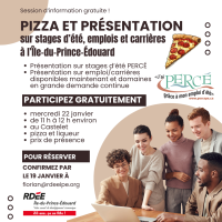 Pizza et présentation sur perspectives d'emplois à l'Î.P.-É.