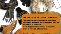 Collecte de vêtements d'hivers